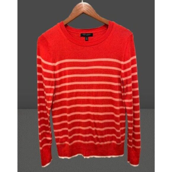 Banana Republic Silk Cashmere Striped Sweater Red & Pink Womens M - Picture 4 of 8